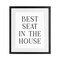 Stupell Industries Best Seat Bathroom Toilet Framed Print Under Glass, design by Lettered and Lined